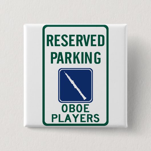 Oboe Spieler-Parken Button (Vorderseite)