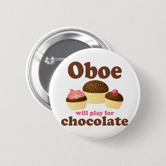 Oboe spielt für Schokolade Button (Vorne & Hinten)