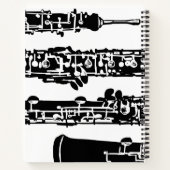Oboe Spiral Notebook in Schwarz und Weiß Notizblock (Rückseite)