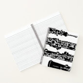 Oboe Spiral Notebook in Schwarz und Weiß Notizblock (Innenseite)