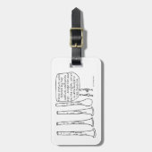 Oboe Statues Gepäckanhänger (Vorderseite vertikal)