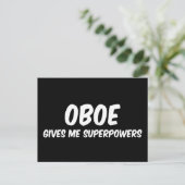Oboe Superpower Funny Superhero Musik Postkarte (Stehend Vorderseite)