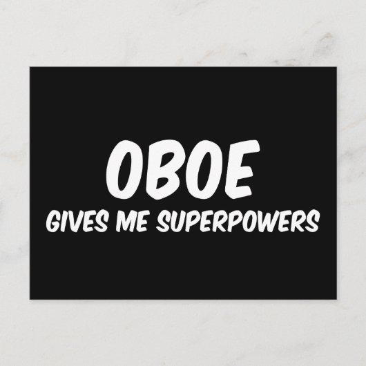 Oboe Superpower Funny Superhero Musik Postkarte (Vorderseite)