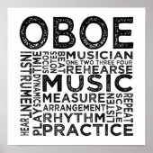 Oboe Typografie Poster (Vorne)