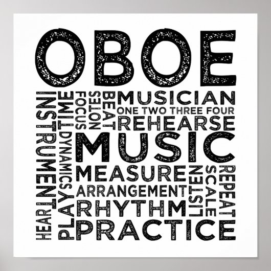 Oboe Typografie Poster (Vorne)