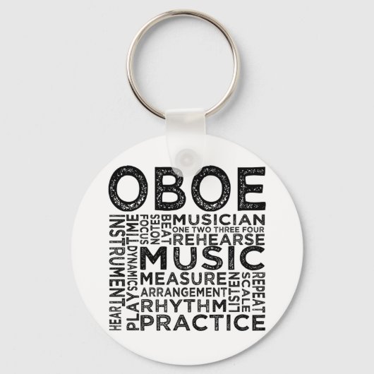 Oboe Typografie Schlüsselanhänger (Vorderseite)