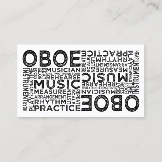 Oboe Typografie Visitenkarte (Vorderseite)