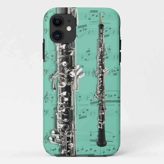 Oboe u. Notenentelefonkasten. Auswahlfarbe Case-Mate iPhone Hülle (Rückseite)
