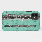 Oboe u. Notenentelefonkasten. Auswahlfarbe Case-Mate iPhone Hülle (Rückseite (Horizontal))