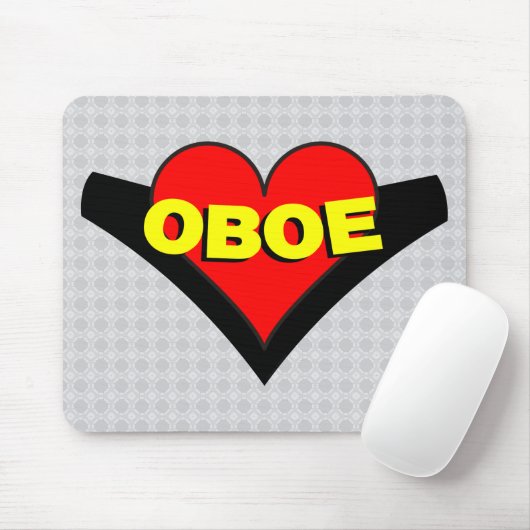 Oboe über Herz Mousepad (Mit Mouse)