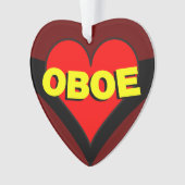 Oboe über Herz Ornament (Vorderseite)