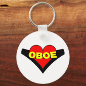 Oboe über Herz Schlüsselanhänger (Vorderseite)