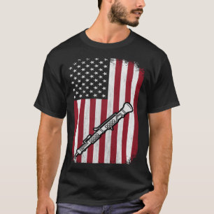 Oboe Vintag American Flag Oboist 4. Juli T-Shirt