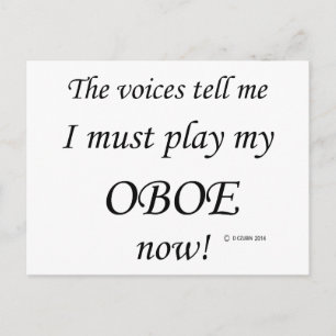 Oboe Voices sagen, muss spielen Postkarte