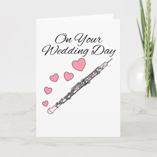 Oboe Wedding Card Oboist Woodwind Musiker Dankeskarte (Vorderseite)