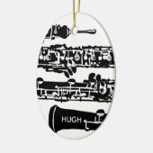 Oboe Weihnachtsverzierung Keramik Ornament (Links)