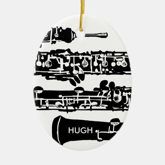 Oboe Weihnachtsverzierung Keramik Ornament (Vorne)