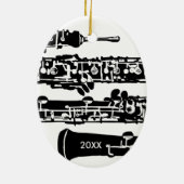 Oboe Weihnachtsverzierung Keramik Ornament (Hinten)