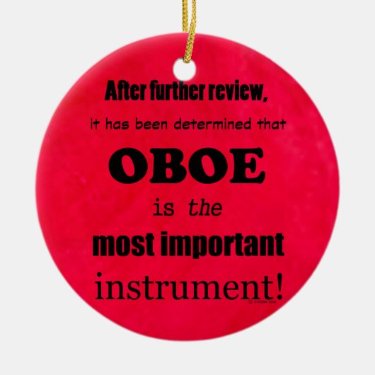 Oboe wichtigstes Instrument Keramik Ornament (Vorne)