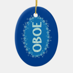 Oboe Winter Snowflakes Keramik Ornament