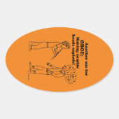 Oboe Zombie Explode Oval Sticker (Vorderseite)