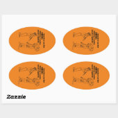 Oboe Zombie Explode Oval Sticker (Blatt)