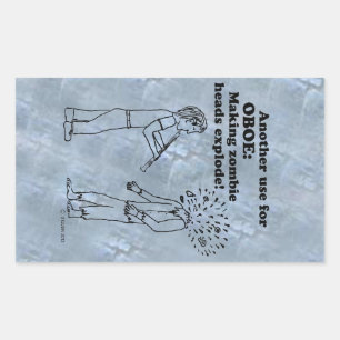 Oboe Zombie Explode rechteckige Aufkleber