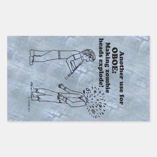 Oboe Zombie Explode rechteckige Aufkleber (Vorderseite)