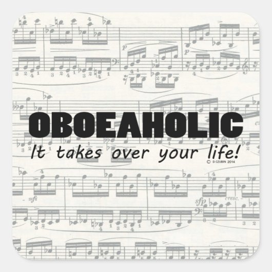 Oboeaholic Life Square Sticker (Vorderseite)