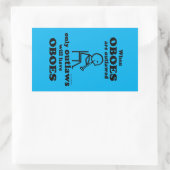 Oboes verbotene rechteckige Aufkleber (Tasche)