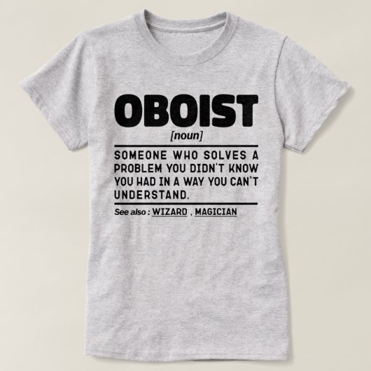 Oboist Noun Definition Band Memes Oboe Player T-Shirt (Design vorne)