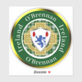 O'Brennan Irish Shield & Celtic Cross Personalisie Aufkleber (Blatt)