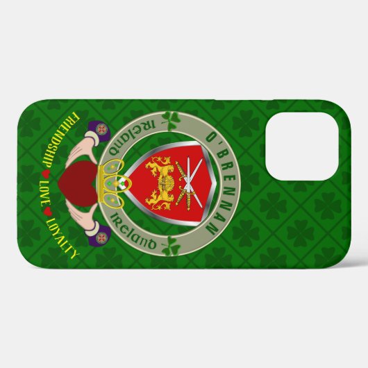 O'Brennan Irish Shield & Claddagh Personalisiert Case-Mate iPhone Hülle (Rückseite (Horizontal))