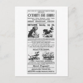 O'Brians sechs Shows Circus-Werbung Postkarte