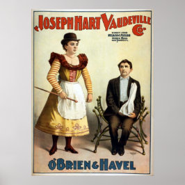 "O'Brien and Havel" Vintag Vaudeville Poster