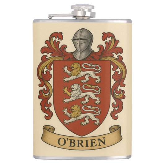 O'Brien Coat of Arms Flask Flachmann (Vorderseite)