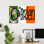 O'Brien Dragon Irish Flag Poster Print (Heimbüro)
