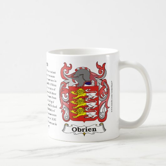 Obrien Familien-Wappen Tasse (Rechts)