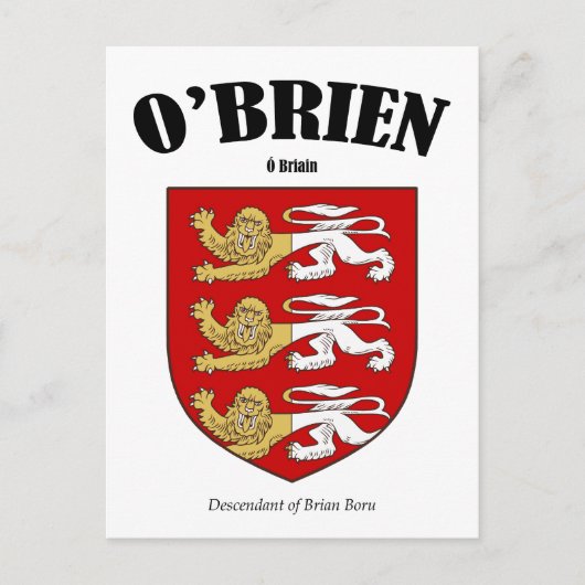 O'Brien Familienwappen Postkarte (Vorderseite)
