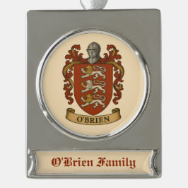 O'Brien Family Crest Silver Plated Ornament