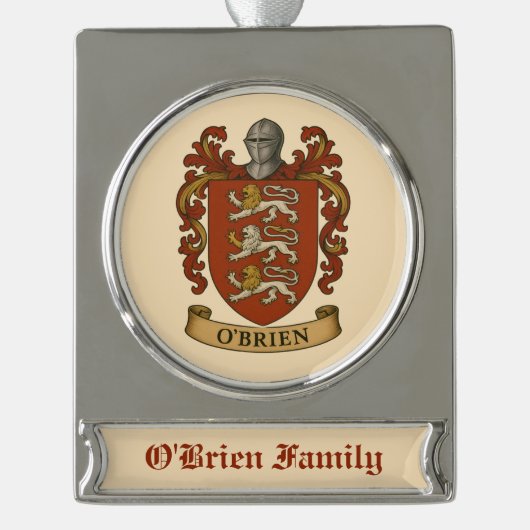 O'Brien Family Crest Silver Plated Ornament (Vorderseite)