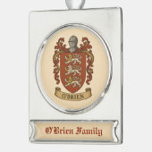 O'Brien Family Crest Silver Plated Ornament (Links)