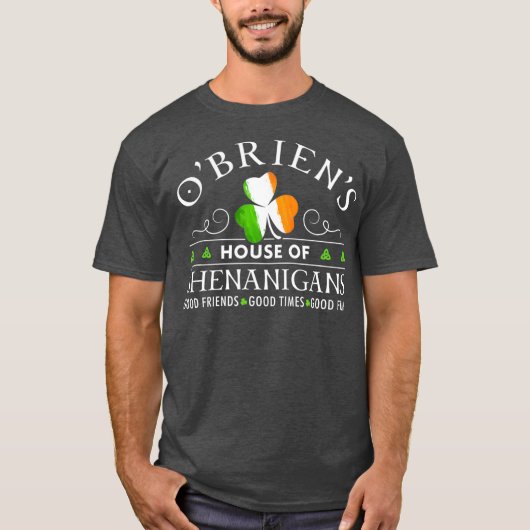 OBrien House of Shenanigans St Patricks Day T-Shirt (Vorderseite)