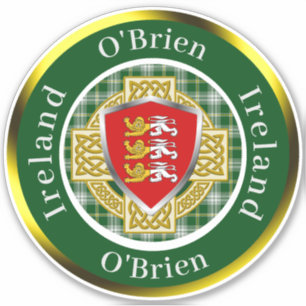 O'Brien Irish Shield & Celtic Cross Personalisiert Aufkleber
