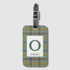 O'Brien Tartan Green Kariertes Muster Gepäckanhänger