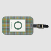 O'Brien Tartan Green Kariertes Muster Gepäckanhänger (Vorderseite (Horizontal))