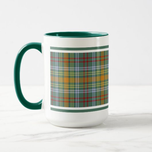 O'Brien Tartan Muster farbenfroh irisch Kariert Tasse (Links)