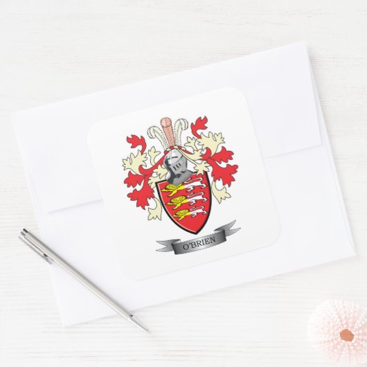 O'Brien-Wappen Quadratischer Aufkleber (Umschlag)