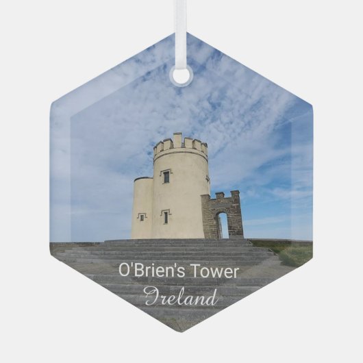 O'Brien's Tower Ireland Souvenir Ceramic Ornament Aus Glas (Vorderseite)