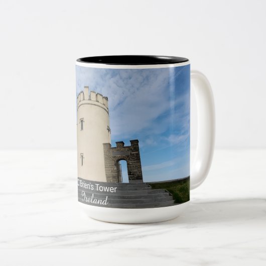 O'Brien's Tower Ireland Souvenir Coffee Cup Zweifarbige Tasse (VorderseiteRechts)